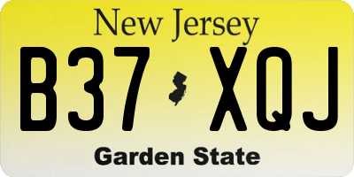 NJ license plate B37XQJ