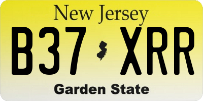 NJ license plate B37XRR