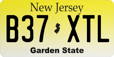 NJ license plate B37XTL
