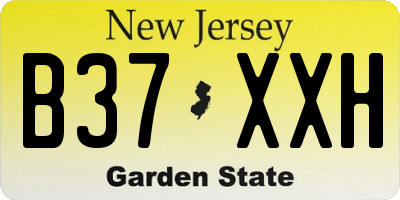 NJ license plate B37XXH
