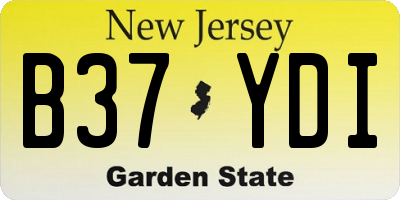 NJ license plate B37YDI