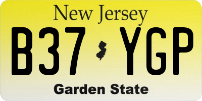 NJ license plate B37YGP