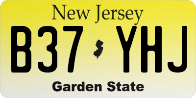 NJ license plate B37YHJ