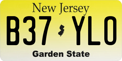 NJ license plate B37YLO