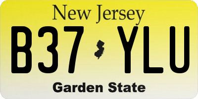 NJ license plate B37YLU