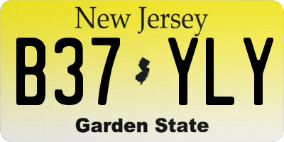 NJ license plate B37YLY