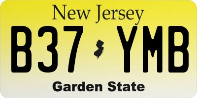 NJ license plate B37YMB