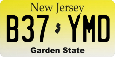 NJ license plate B37YMD
