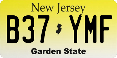 NJ license plate B37YMF