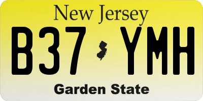 NJ license plate B37YMH