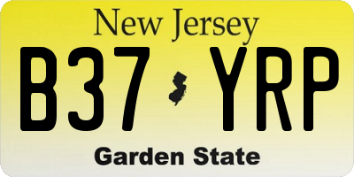 NJ license plate B37YRP