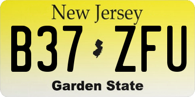 NJ license plate B37ZFU
