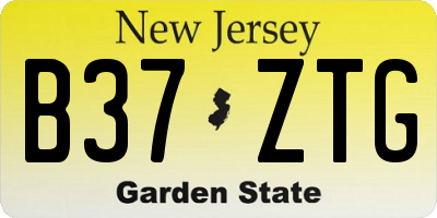 NJ license plate B37ZTG