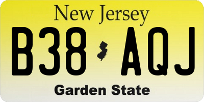 NJ license plate B38AQJ