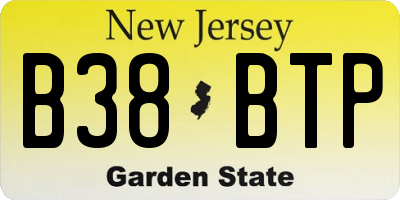 NJ license plate B38BTP