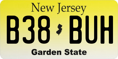 NJ license plate B38BUH
