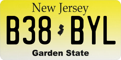 NJ license plate B38BYL