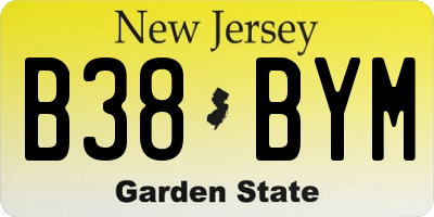 NJ license plate B38BYM