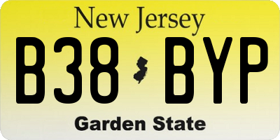 NJ license plate B38BYP