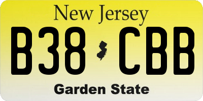 NJ license plate B38CBB