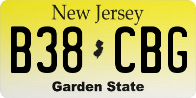 NJ license plate B38CBG