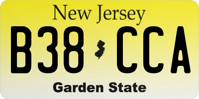 NJ license plate B38CCA