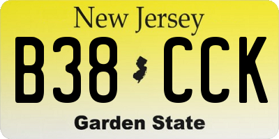 NJ license plate B38CCK