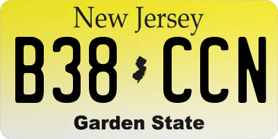 NJ license plate B38CCN