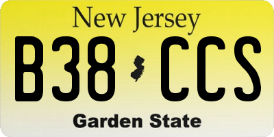 NJ license plate B38CCS