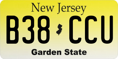 NJ license plate B38CCU