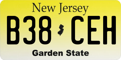 NJ license plate B38CEH
