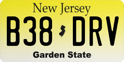 NJ license plate B38DRV