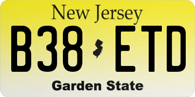 NJ license plate B38ETD