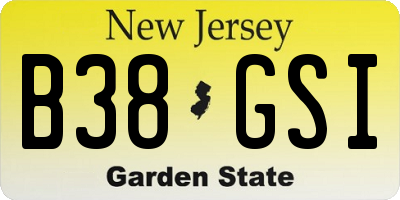 NJ license plate B38GSI