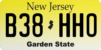 NJ license plate B38HHO