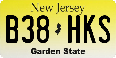 NJ license plate B38HKS