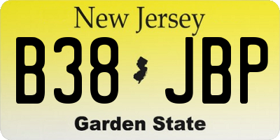 NJ license plate B38JBP