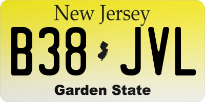 NJ license plate B38JVL