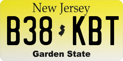 NJ license plate B38KBT