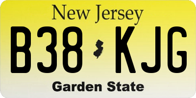 NJ license plate B38KJG