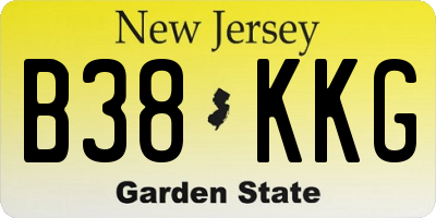 NJ license plate B38KKG