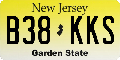 NJ license plate B38KKS