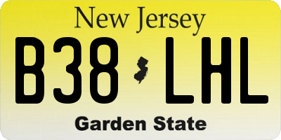NJ license plate B38LHL
