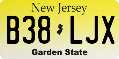 NJ license plate B38LJX