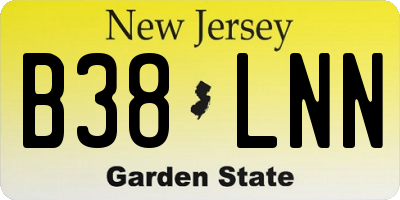NJ license plate B38LNN