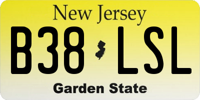 NJ license plate B38LSL