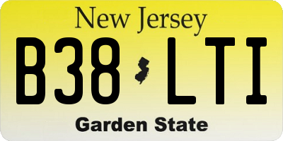 NJ license plate B38LTI