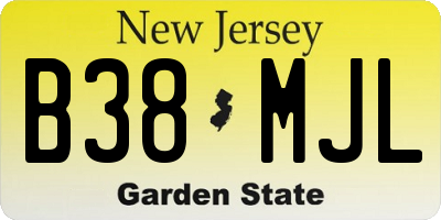 NJ license plate B38MJL