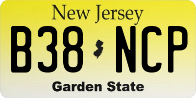 NJ license plate B38NCP