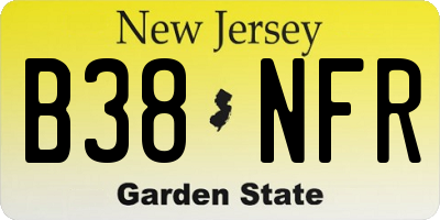 NJ license plate B38NFR